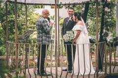 Wedding couple with minister